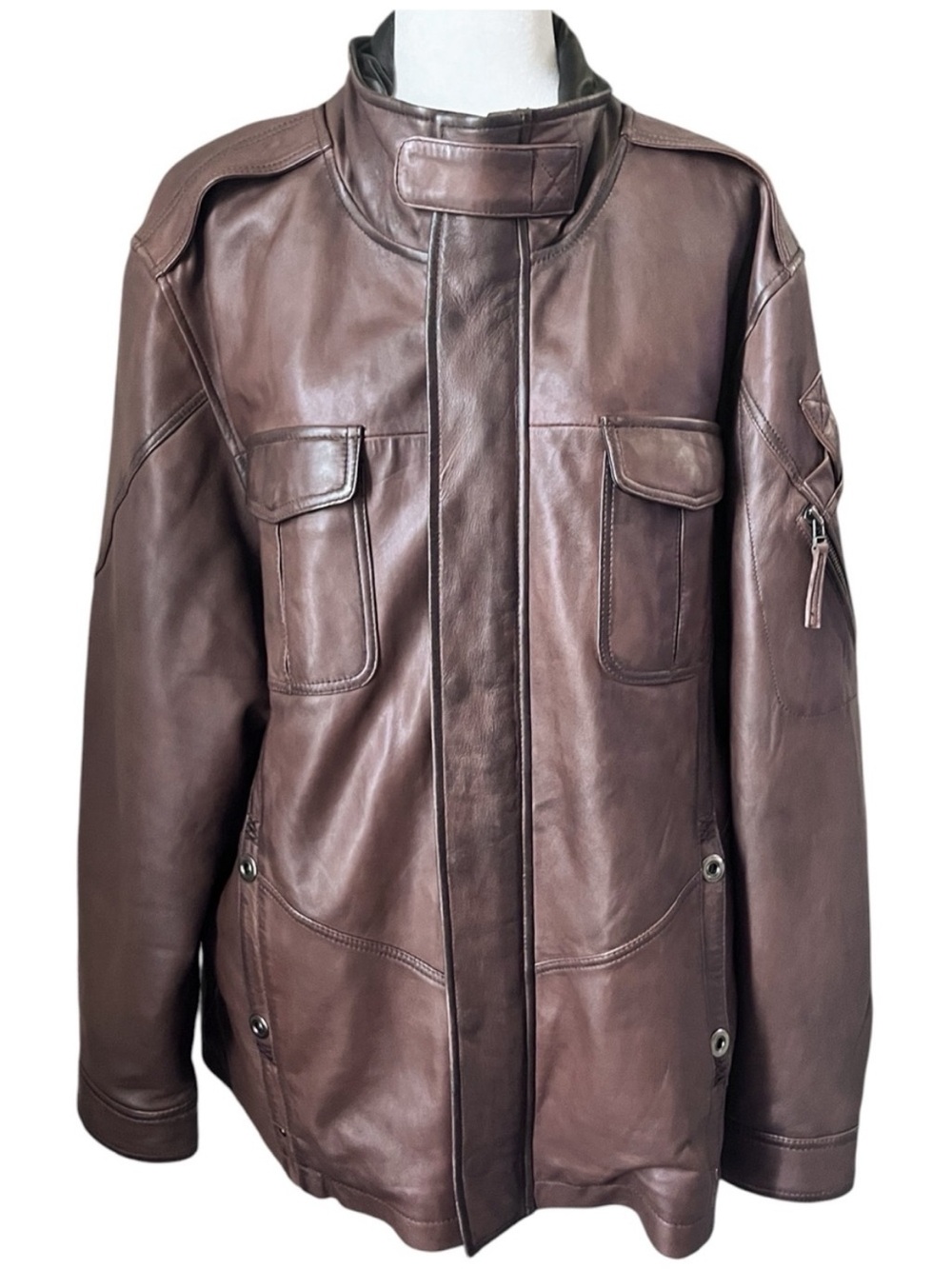 Carbon2Cobalt Bend In The Road Lambskin Leather Jacket Men's XXL Tobacco